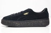 Puma Suede Platform Speckled Black/gold [363707-03] 4 /37