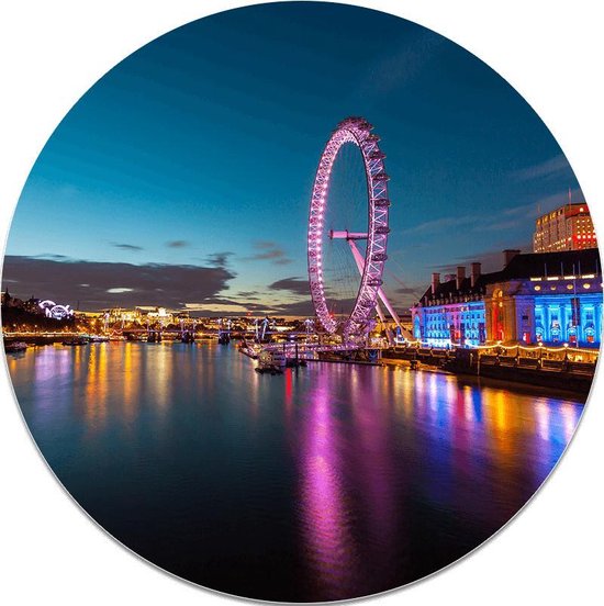 Muurcirkel London Eye - FootballDesign | Dibond kunststof 75 cm | Wandcirkel London Eye