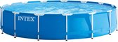 Intex zwembadpakket - metal frame pool - 457 x 84 cm - pomp - afdekzeil - grondzeil - ladder