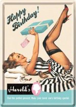 Happy Birthday Handsome! Metalen Postcard 10 x 14 cm