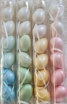 24 Paashangers - diverse kleuren paas versiering - roze blauw mintgroen geel eitjes paastakken - paasdecoratie voor paasboom - Pasen