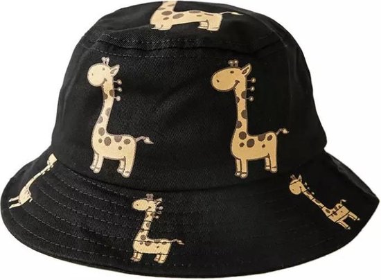 Zonnehoed Peuter hoedje met giraffe - Zonnehoedje 25cm - Zwart - One |