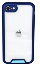 Bumper Blauw x Transparant geschikt voor Apple iPhone 7 / 8 / SE 2020 / SE 2022 Hoesje