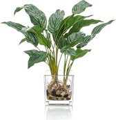 Kunstplant Aglaonema 45 cm in glas