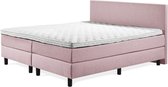 Boxspring Praag 2.0 - 160x200 cm - Compleet met matrassen en topmatras - Kleur: roze