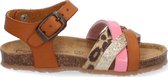 Est1842 121002-513 Meisjes Platte Sandalen - Bruin/Print/Multi - Leer - Gesp