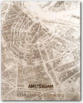 Brandthout houten stadskaart Amsterdam verticaal 70x50 cm