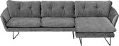 Loungebank Kuddar chaise longue rechts - velours Adore grijs 180 - 2,71 x 1,60 mtr breed