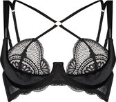 Hunkemöller Dames Lingerie Voorgevormde beugel bh Blondie  - Zwart - maat E80