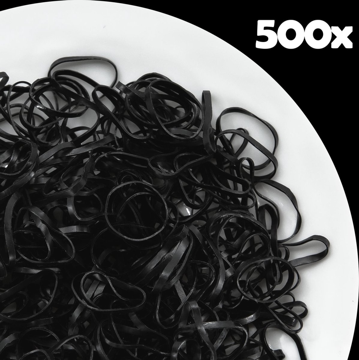 bol.com | Elastiekjes haar - Mini elastiekjes - 500 stuks - Zwart -  Haaraccessoires kind -...