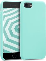 kwmobile telefoonhoesje voor Apple iPhone SE (2022) / SE (2020) / 8 / 7 - Hoesje met siliconen coating - Smartphone case in mat mintgroen