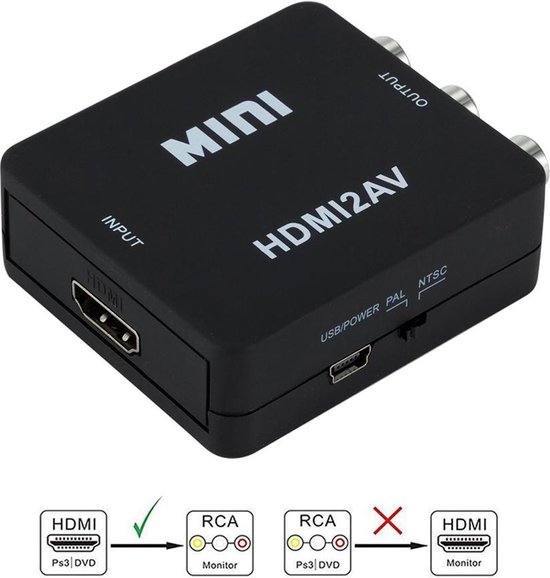 HDMI naar Tulp AV converter van SDE-Commerce - HDMI2AV converter - HDMI naar  RCA... | bol.com