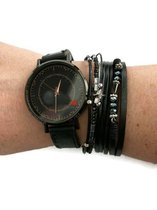 UITVERKOOP !!!! Petra's Sieradenwereld - Horloge met leren armbandenset zwart (24)