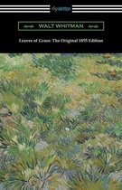 Titelpagina van Walt Whitmans 'Leaves of Grass: The Original 1855 Edition' met een aquarel van gras en enkele vlinders.