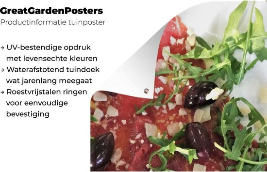 Carpaccio tranché finement au parmesan et roquette affiche de jardin 30x60 cm - petit - Toile de jardin / Toile d'extérieur / Peintures d'extérieur (décoration de jardin)