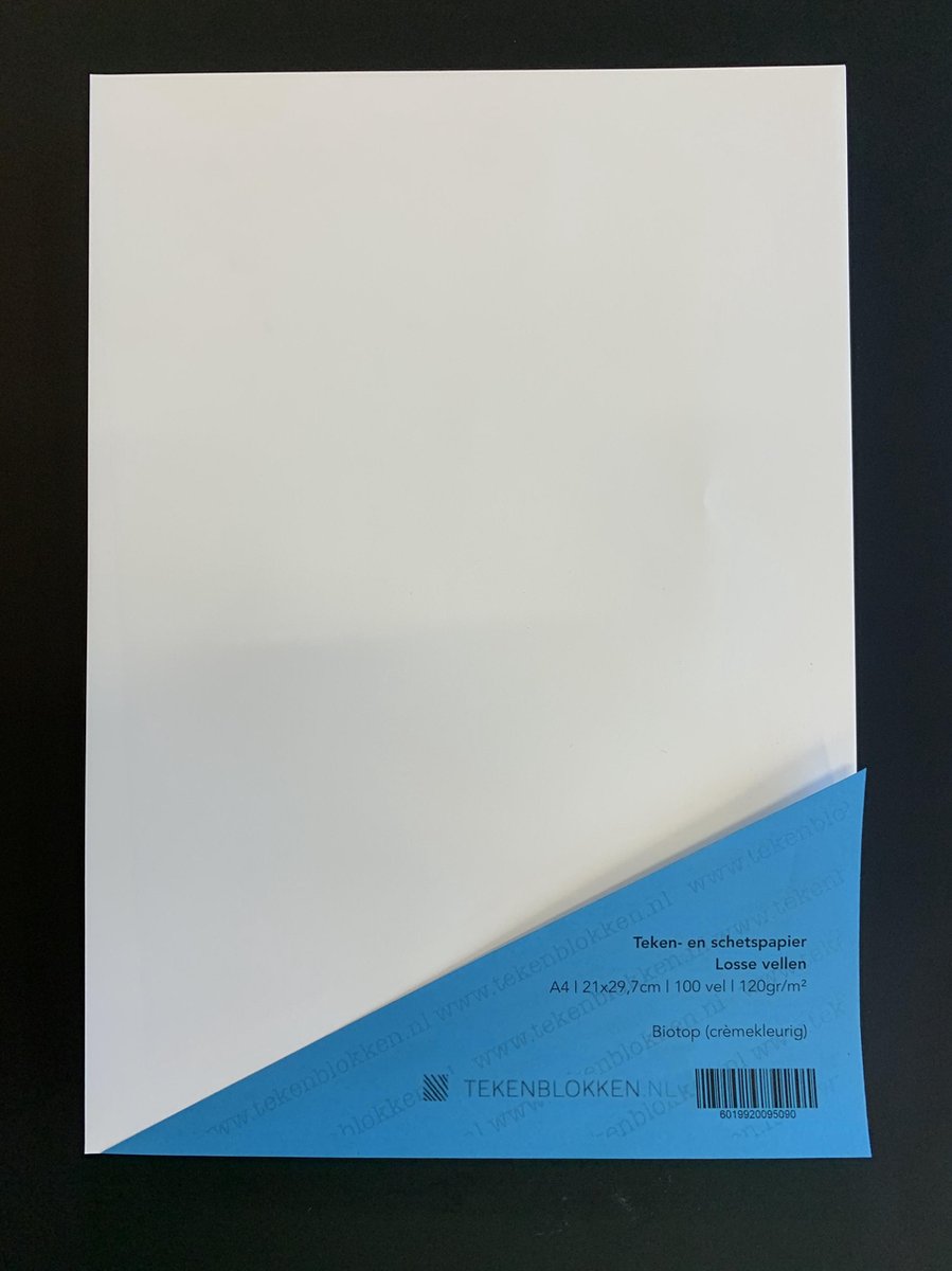 Tekenpapier - Schetspapier - 120 grams - Biotop / crèmekleurig - A4 -21x29,7 cm - 100 vel - Premium kwaliteit - Losse vellen