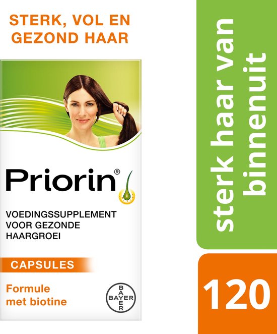 Priorin met biotine, voor sterk en vol haar van binnenuit, 120 capsules