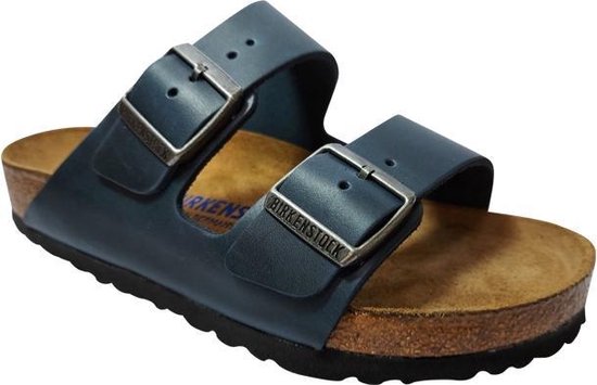Birkenstock Slipper Arizona 1013643 Blauw Vet Leer Normaal Zacht Voetbed |  bol.com