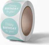 40x Sluitsticker Sticker Happy Birthday To You! pastelkleur – Mintgroen - Sluitzegel | Envelop - Traktatiezakje - | Envelop sticker | Cadeau - Gift - Cadeauzakje - Traktatie - Kado - Kadozakje | Chique inpakken | Verjaardag - Feest - Birthday