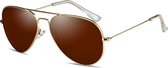 Aviator - Piloten Zonnebril Gold Brown | Goud / Bruin | Unisex | Fashion Favorite