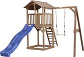 AXI Beach Tower with Single Swing Brown - Blue Slide