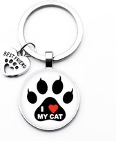 Akyol - I love my cat Sleutelhanger - Kat sleutelhanger - Sleutelhanger Kat - Katten pootjes Sleutelhanger - Katten - Poesje sleutelhanger - Cadeau kat - Cat keychain - Kattenspeel