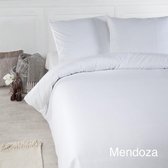 Dekbedovertrek Mendoza, Wit , Lits-jumeaux (240x220/260 cm) extra lang, Papillon Deluxe, 100% hoogwaardig  percale katoen, heerlijk zacht,  van zeer hoge kwaliteit, dekbedstunter.NL