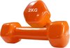 foto van Foxfit Dumbbell set - 2 x 2kg - Rubber - Oranje