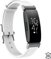 Q-Desyn Fitbit Inspire (HR) bandje - Leer - Wit