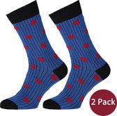 INSUA Sokken Heren - 2-Pack - Blauw - Maat 43-46