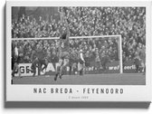 Walljar - NAC Breda - Feyenoord '69 - Zwart wit poster met lijst