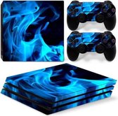 PS4 Sticker Blue Smoke - PS4 Blauwe Rook Skin Sticker - 1 Console Skin + 2 Controller Skins