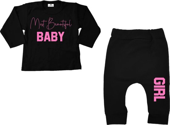 Costume bébé fille-costume de naissance- La Most belle bébé fille-Taille 80-noir-rose