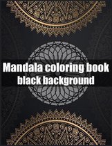 Mandala coloring book black background
