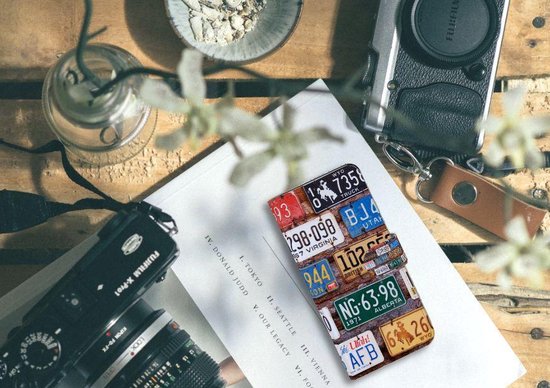 PU Premium Housse pour Samsung Galaxy A20s Portefeuille Plaques D'Immatriculation