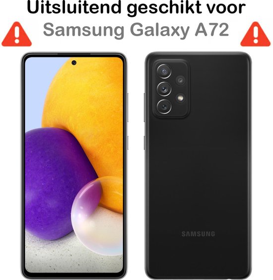 Coque Samsung A72 Coque en Siliconen Zwart avec Protecteur d'Ecran - Coque Samsung Galaxy A72 Coque en Silicone avec Protecteur d'Ecran - Zwart