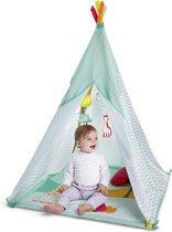 Sophie de giraf Activi'tipi - Speeltent - Tipi tent - Baby speelgoed - Kraamcadeau - Babyshower cadeau - Met speelmat - Vanaf 0 maanden - H113xB90xD90 cm - Meerkleurig