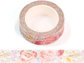Washi Tape | rozen - kleurrijk | 15mm x 10m.