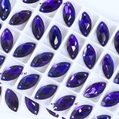 Opnaai Glitter steentjes , Eye Shape Purple Velvet, Sew on Stone, 2 holes Flatback Rhinestones, Strass Navette 7x15mm 48st| Strasstenen van Glas | Glitter steentjes voor turnpakje, Ritmische 