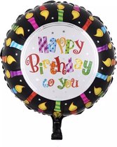 Happy Birthday ballon | Happy Birthday | Ballon | Zwart/Wit