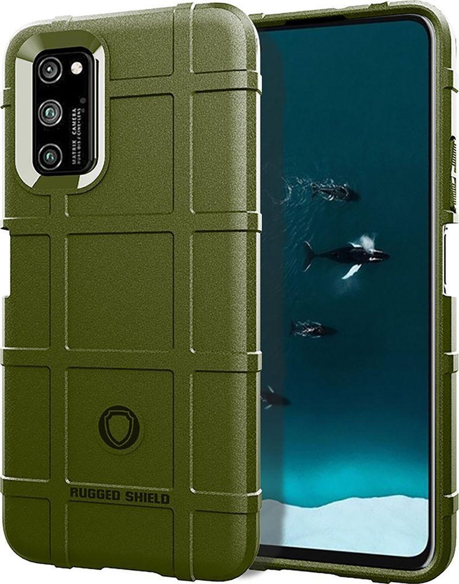 Mobigear Hoesje geschikt voor Realme 7 Pro Telefoonhoesje Flexibel TPU | Mobigear Rugged Shield Backcover Shockproof | Schokbestendig 7 Pro Telefoonhoesje | Anti Shock Proof - Groen