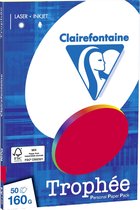 Clairefontaine Trophée - Rouge - Papier copie - A4 160 grammes - 50 feuilles