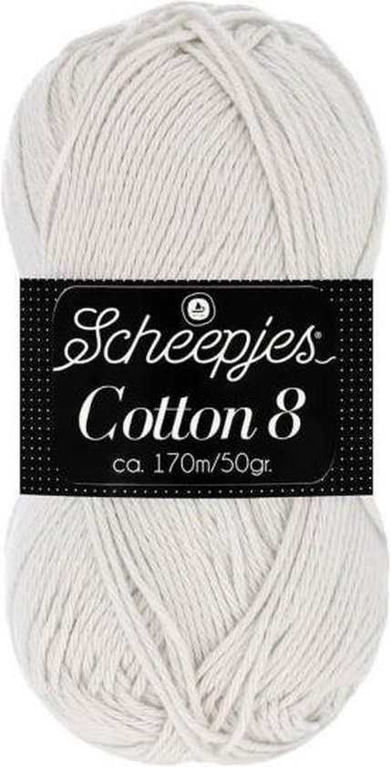 Scheepjes Cotton 8- licht grijs (700) - 5 bollen van 50gram - haakgaren - breigaren