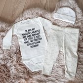 MM Baby cadeau geboorte meisje jongen set met tekst aanstaande zwanger kledingset pasgeboren unisex Bodysuit |  babykleding Huispakje | Kraamkado | Gift Set   kraamcadeau pakje bab