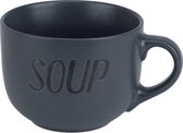 Cosy&Trendy soepkom 'Soup' met een oor - 51 cl - Antraciet - Set-6