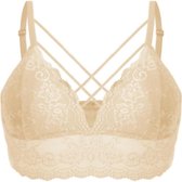 Dames bralette van kant met dunne schouderbandjes 36/38 beige