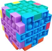 Fidget Toy Pop it puzzel - Puzzel Speelgoed - Anti stress - Vierkant - 6 stuks