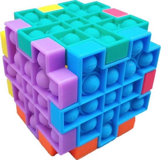 Fidget Toy Pop it puzzel - Puzzel Speelgoed - Anti stress - Vierkant - 6 stuks - Merkloos