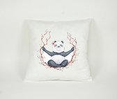 Kussen Yoga Panda Namaste - Sierkussen - Decoratie - Kinderkamer - 45x45cm - Inclusief Vulling - PillowCity