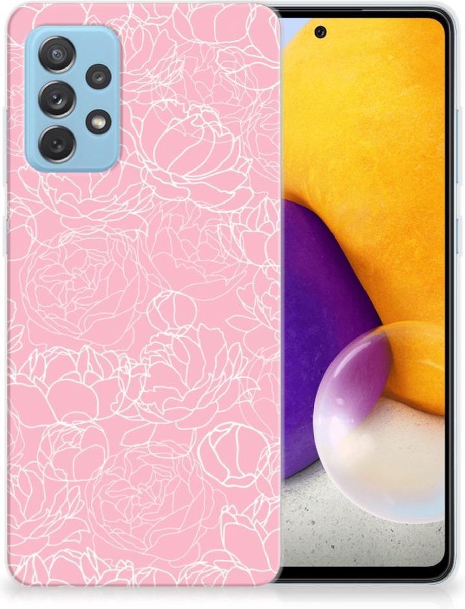 Samsung Galaxy A72 TPU Case White Flowers